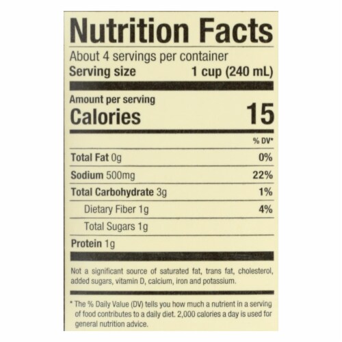 Pacific Natural Foods Vegetable Broth - Organic - Case of 12 - 32 Fl oz. Perspective: back