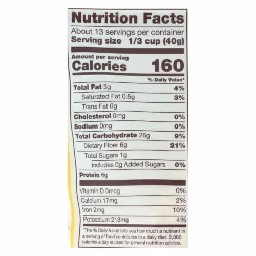 Bob's Red Mill - Oat Bran - Organic High Fiber Hot Cereal - Case of 4 - 18 oz. Perspective: back
