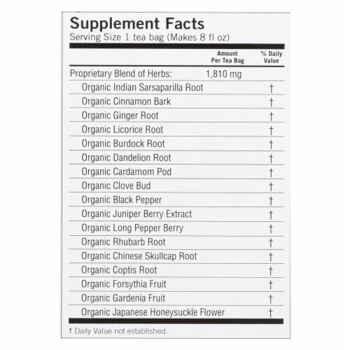 Yogi Detox Herbal Tea Caffeine Free - 16 Tea Bags - Case of 6 Perspective: back