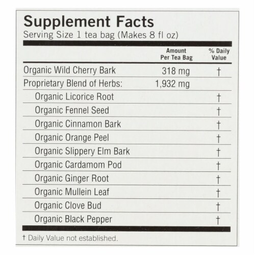 Yogi Organic Throat Comfort Herbal Tea Caffeine Free - 16 Tea Bags - Case of 6 Perspective: back
