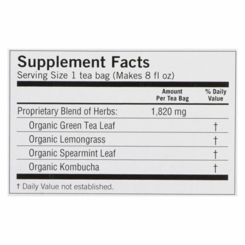 Yogi Herbal Green Tea Kombucha - 16 Tea Bags - Case of 6 Perspective: back