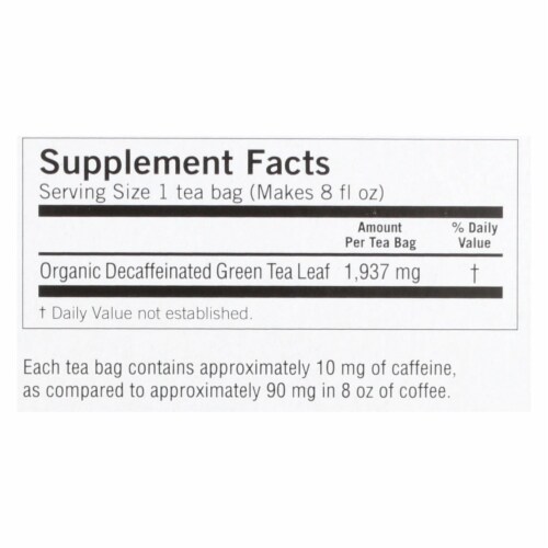 Yogi Organic Green Tea Caffeine Free - 16 Tea Bags - Case of 6 Perspective: back