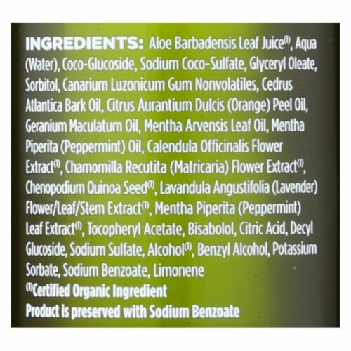 Avalon Organics Bath and Shower Gel Peppermint - 12 fl oz Perspective: back