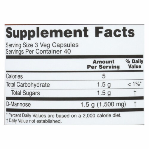 Now D-Mannose Powder 500 Mg  - 1 Each - 120 CAP Perspective: back