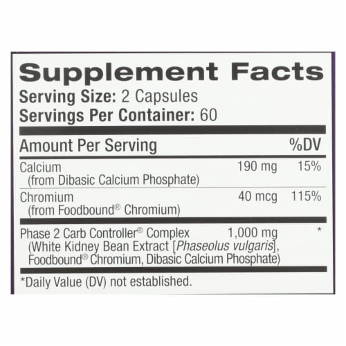 Natrol White Kidney Bean Carb Intercept - 120 Capsules Perspective: back