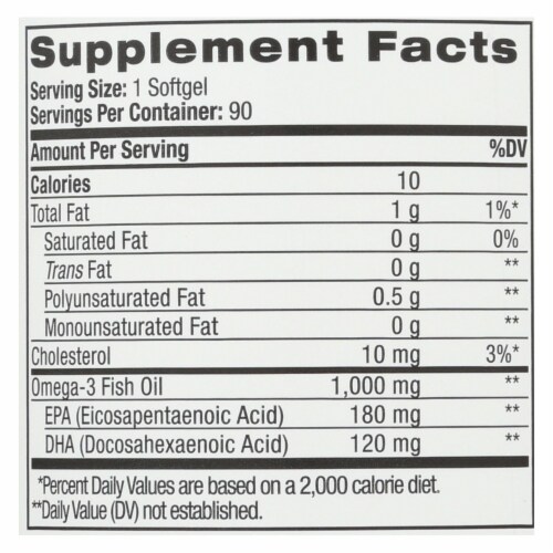 Natrol Omega-3 Fish Oil Lemon - 1000 mg - 90 Softgels - Pack of 3 Perspective: back