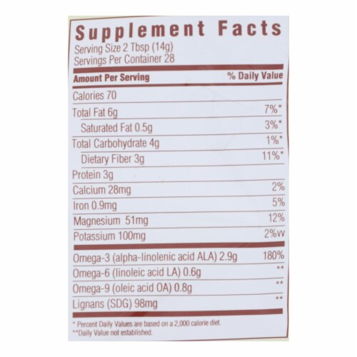Spectrum Essentials Organic Ground Flaxseed - 14 oz - Pack of 3 Perspective: back