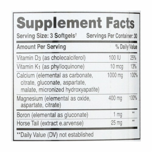 Phyto-Therapy Liquid Calcium - 1000 mg - 90 Softgels Perspective: back