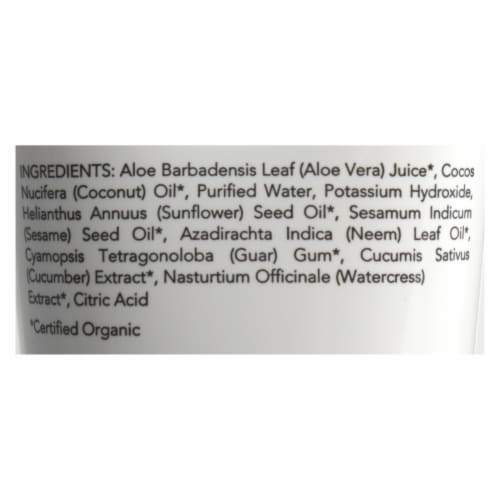 Nourish Organic Face Cleanser - Moisturizing Cream Cucumber and Watercress - 6 oz Perspective: back
