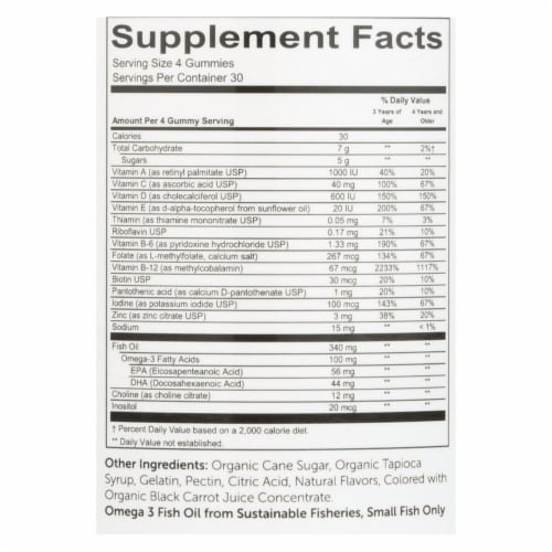 Smartypants Gummy Vitamin - Kids Complete - Cherry - 120 count Perspective: back