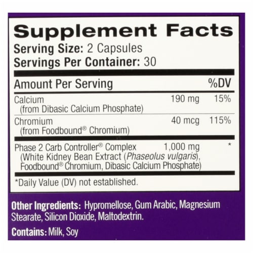 Natrol White Kidney Bean Carb Intercept - 60 Capsules Perspective: back