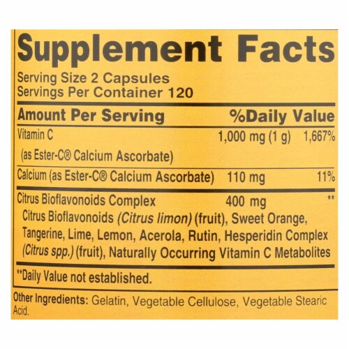American Health - Ester-C with Citrus Bioflavonoids - 500 mg - 240 Capsules Perspective: back