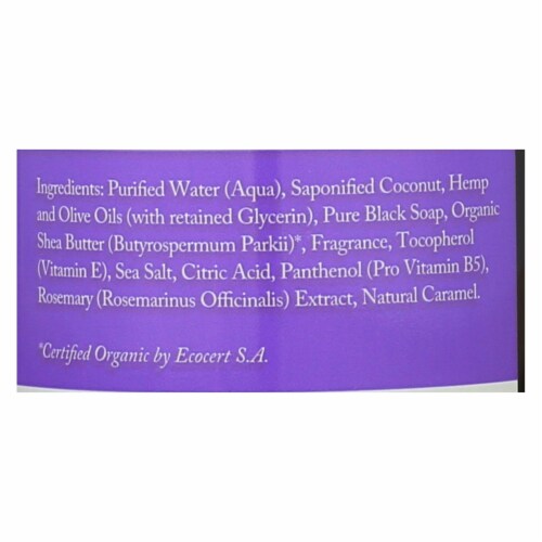 Dr. Woods Shea Vision Pure Black Soap with Organic Shea Butter - 8 fl oz Perspective: back
