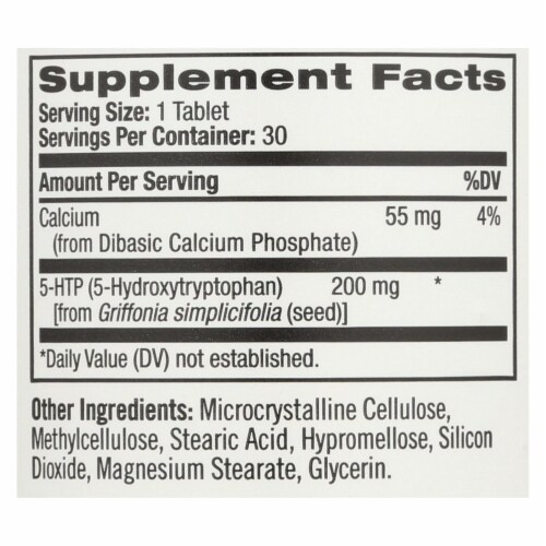 Natrol 5-HTP TR Time Release - 200 mg - 30 Tablets Perspective: back