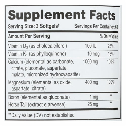 Phyto-Therapy Liquid Calcium with Magnesium - 1000 mg - 180 Softgels Perspective: back