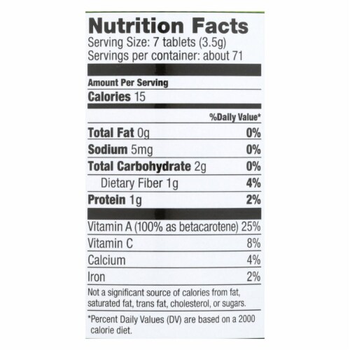 Pines International Alfalfa - Organic - Tablets - 500 Tablets Perspective: back