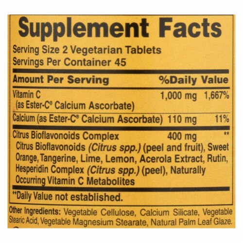 American Health - Ester-C with Citrus Bioflavonoids - 500 mg - 90 Vegetarian Tablets Perspective: back