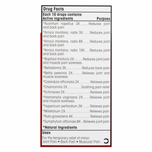 T-Relief - Pain Relief Oral Drops - Arnica plus 12 Natural Ingredients - 1.69 oz Perspective: back