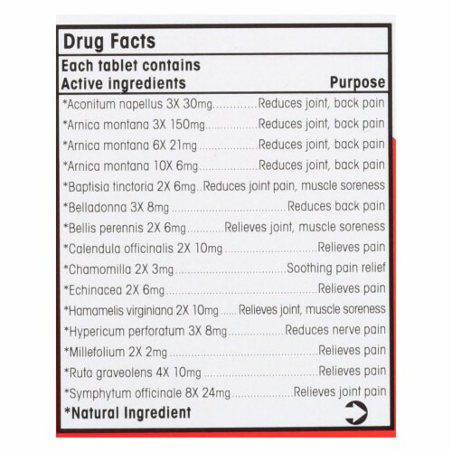 T-Relief - Pain Relief Tablets - Arnica plus 12 Natural Ingredients - 100 Tablets Perspective: back