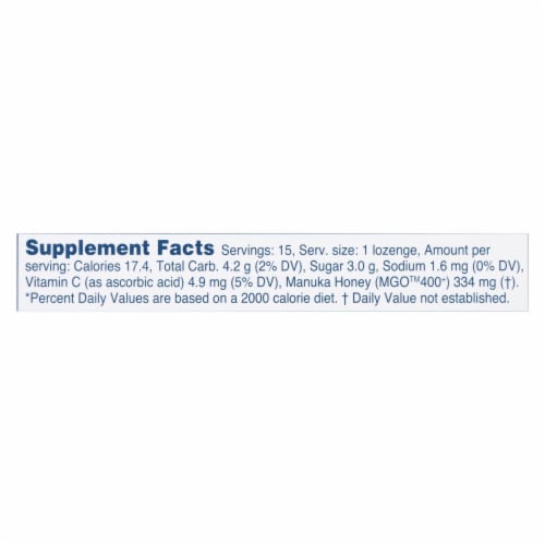 Manuka Health - Manuka Honey Lozenges Blackcurrant - 1 Each 1-15 CT Perspective: back