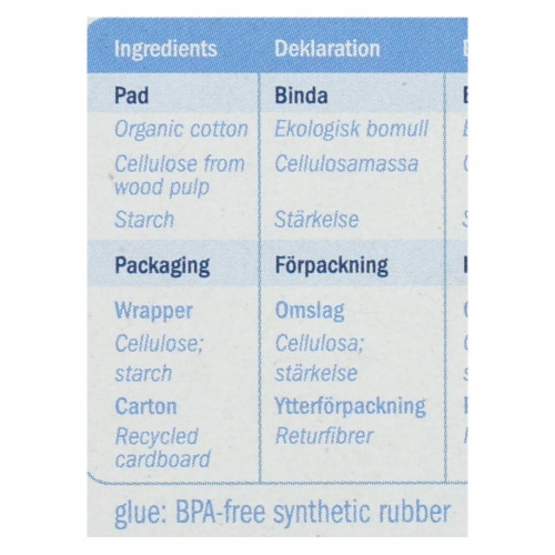 Natracare Natural Ultra Pads w/wings Regular w/organic cotton Cover -  14 Pack Perspective: back