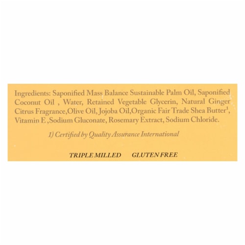 Dr. Woods Castile Bar Soap Ginger Citrus - 5.25 oz Perspective: back