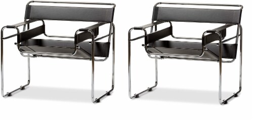 Black and hotsell chrome accent chair