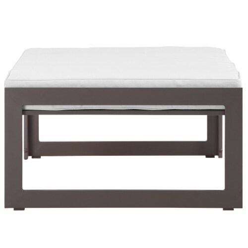 Ergode Fortuna Outdoor Patio Ottoman - Brown White Perspective: back