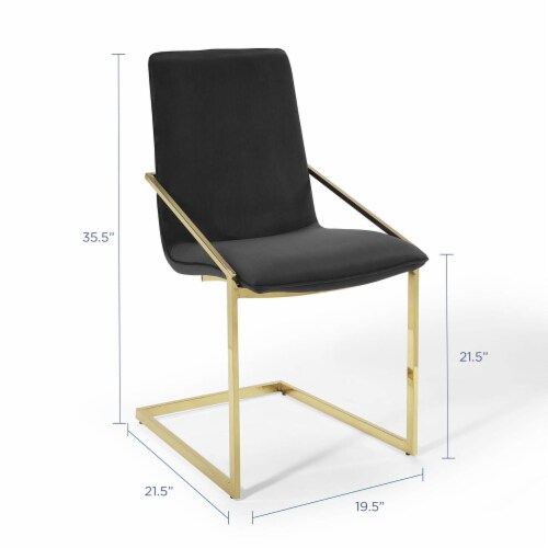 Ergode Pitch Performance Velvet Dining Armchair - Gold Black Perspective: back