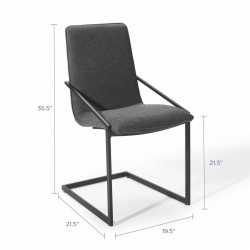 Ergode Pitch Upholstered Fabric Dining Armchair - Black Charcoal Perspective: back