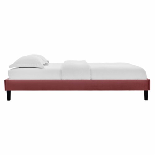 Ergode Reign Twin Performance Velvet Platform Bed Frame - Dusty Rose Perspective: back
