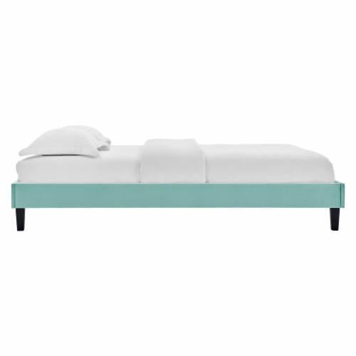Ergode Reign Full Performance Velvet Platform Bed Frame - Mint Perspective: back
