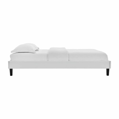Ergode Reign King Performance Velvet Platform Bed Frame - Light Gray Perspective: back