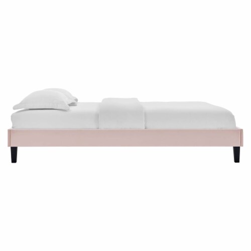 Ergode Reign King Performance Velvet Platform Bed Frame - Pink Perspective: back