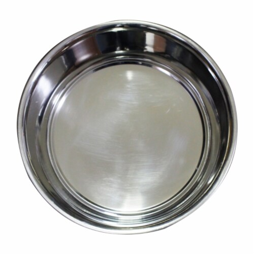 Stainless Steel Pet Bowl with Anti Skid Rubber Base and Dog Design, Gray and Black-Set of 12 Perspective: back