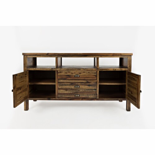 Artisan'S Craft 60'' Farmhouse Media Tv Stand Console, Lx19''Wx32''H, Dakota Oak (Set Of 2) Perspective: back