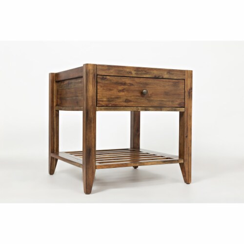 Jofran Beacon Street, Square End Table, 24 W X 24 D X 24 H, Lighter Brown Finish (Set Of 2) Perspective: back