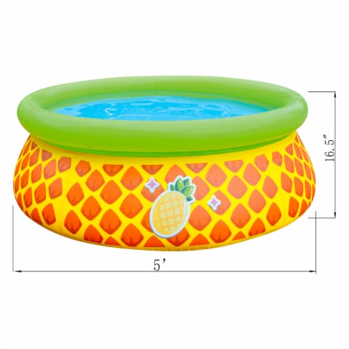 JLeisure 5' x 16.5 3D Pineapple Inflatable Outdoor Kiddie Splash Swimming Pool Perspective: back
