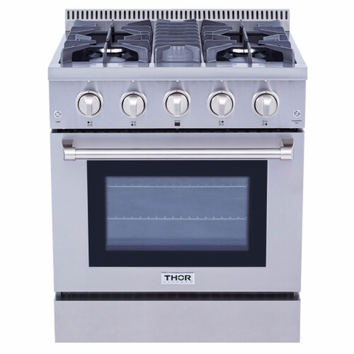 Thor Kitchen 30  Professional 4 Burner Gas Range Kitchen Oven, Stainless Steel Perspective: back