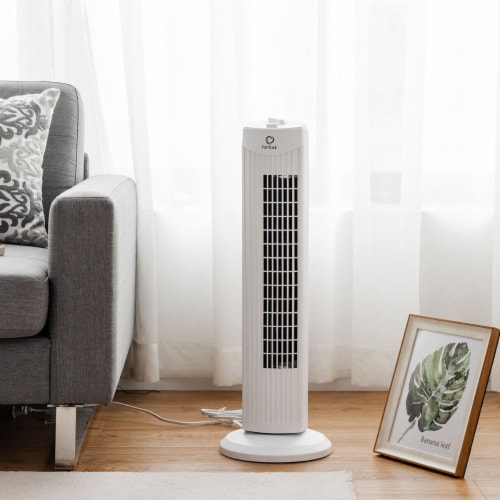 Fantask 35W 28''Oscillating Tower Fan 3 Wind Speed Quiet Bladeless Cooling Room Perspective: back