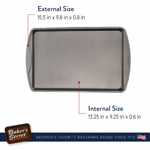 Baker's Secret Nonstick Cookie Sheet 13in, Carbon Steel Medium Size Cookie Tray Nonstick Perspective: back