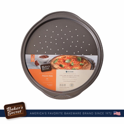 Baker's Secret Non stick Pizza Pan for Oven 16in, Pizza Baking Pan, Nonstick Perspective: back