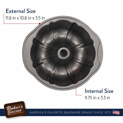 Fluted Cake Pan 9.75 , Nonstick for Bundt Cake Pan, Easy Release Dishwasher Safe Perspective: back