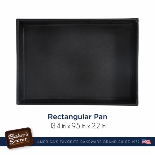 Nonstick Roaster Pan 13 x 9 , Thick Carbon Steel Oven Roasting Pan Food-Grade Coating Perspective: back