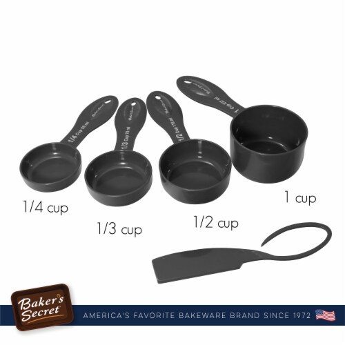 4pcs Plastic Measure Cup with Scraper to Adjust Exact Measuring Quantity Perspective: back