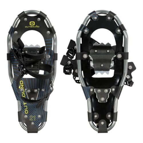 Outbound Lightweight 19 In Aluminum Snowshoes Kit with Poles & Carrying Tote Bag Perspective: back