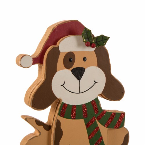 Glitzhome Wooden/Metal Cat & Dog Stocking Holder with class design Perspective: back
