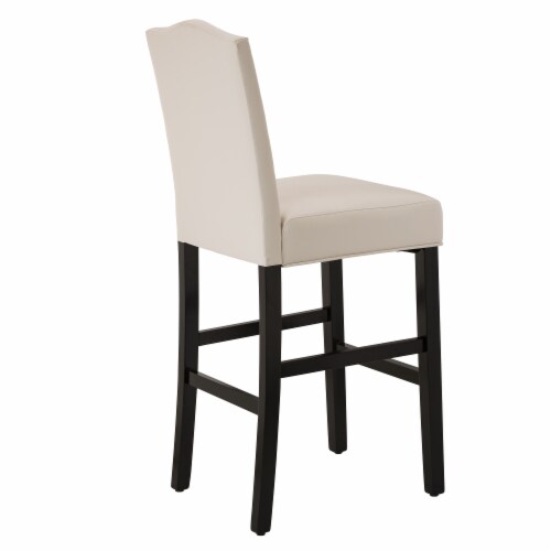 Glitzhome Studded Leatherette Barchair - Cream Perspective: back
