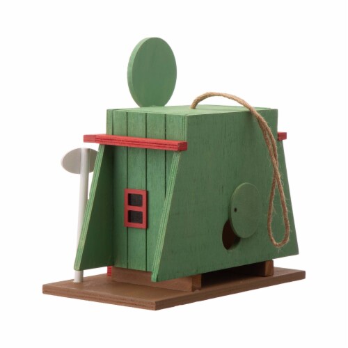 Glitzhome Wooden Truck-Stop Decorative Birdhouse Perspective: back