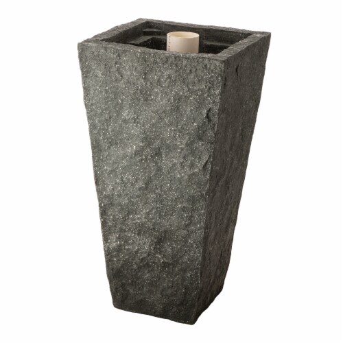 Glitzhome Rippling Floating Sphere Pedestal Polyresin Outdoor Fountain Perspective: back